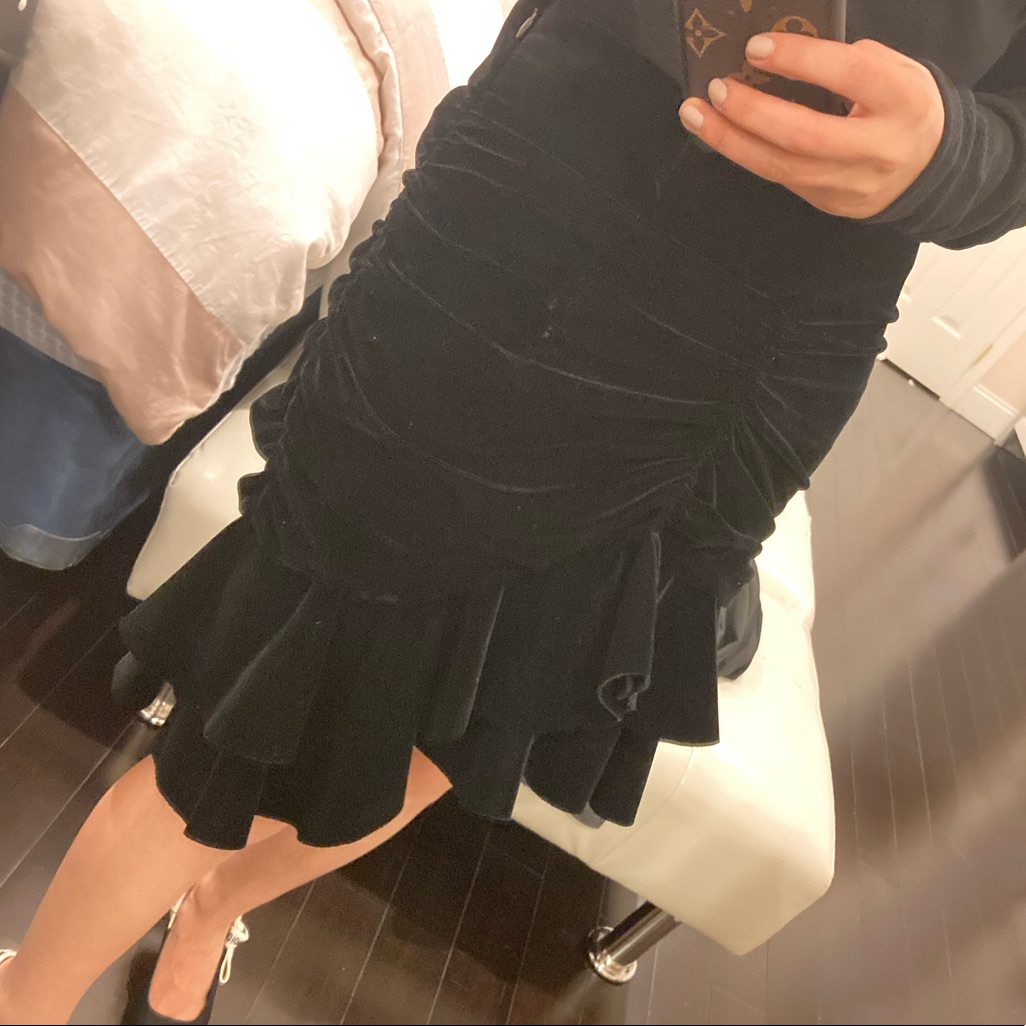 Vintage Zara Velvet Ruffle Skirt